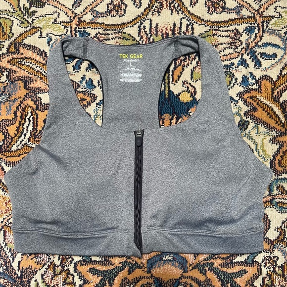 Tek Gear Gray Sports Bra Size Large - Picture 1 of 5